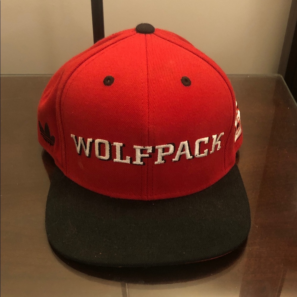 Adidas Red and Black Wolfpack Hat